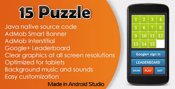 15 Puzzle Game with AdMob and Leaderboard