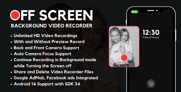 OffScreen Background Video Recorder with AdMob Ads Android