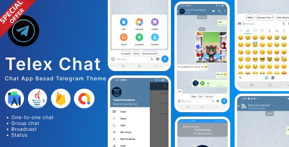 Telex Chat – Android Chatting App with Groups and Voice/Video Calls – Telegram Clone