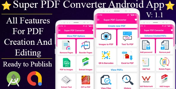 Super PDF Converter Android App – Professional PDF Editor And Creator Ready