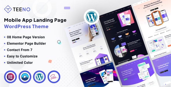 Teeno – App Landing WordPress Theme