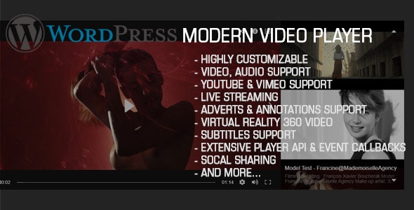 Modern Video Player For WordPress