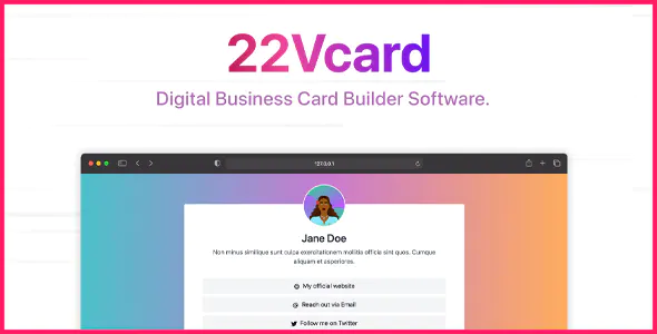 22Vcard – Digital Business Card Builder (SAAS) [Extended License] 6.0.0