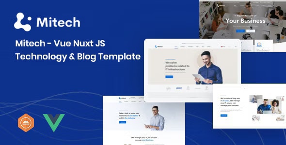 Mitech – VueJS Nuxt JS Technology  Blog Template