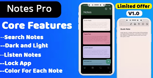 Notes – NotesPro App, Notepad And Daily Notes Notebook Quick Notes, Sticky Notes, Complete Flutter