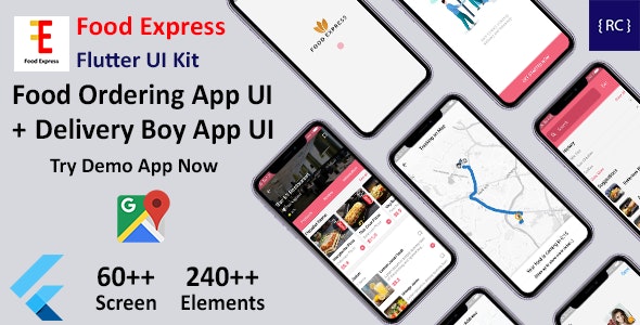 Flutter Food – Food Ordering App + Delivery Boy App UI in Flutter