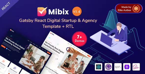 Mibix – Gatsby React Tech Startup & Digital Services Template