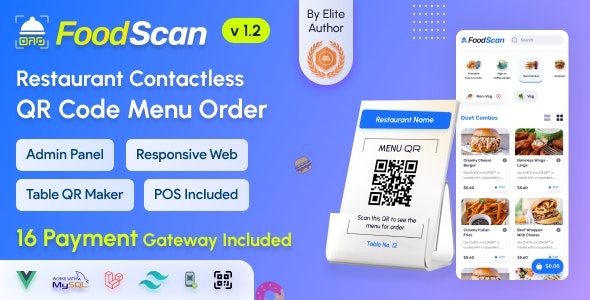 FoodScan – Qr Code Restaurant Menu Maker and Contactless Table Ordering System with Restaurant POS 1.7