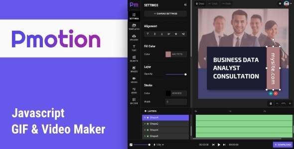 Pmotion – Javascript Animated GIF and Video Maker