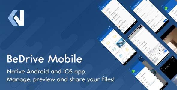 BeDrive Mobile – Native Flutter Android and iOS app for File Storage PHP Script