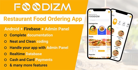 Restaurant Food Ordering in Android with Firebase + Admin Panel