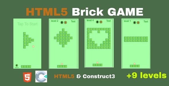 Breakout Game – HTML5 Game (Construct2/3)