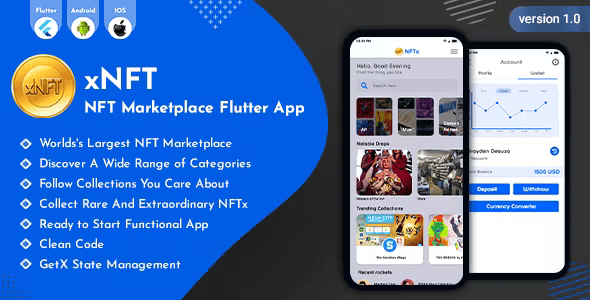 xNFT – NFT Marketplace Flutter App UI Kit