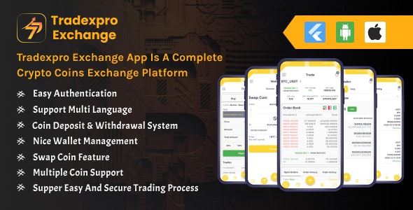 Tradexpro Exchange – Crypto Buy Sell and Trading Flutter Mobile App 4.1.0