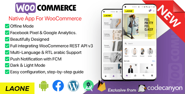 LAONE ECOMMERCE – Full WooCommerce Native Mobile Application For Android