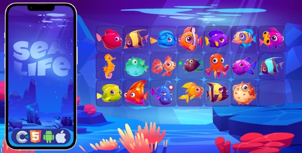 Sea Life – HTML5 Game, Construct 3