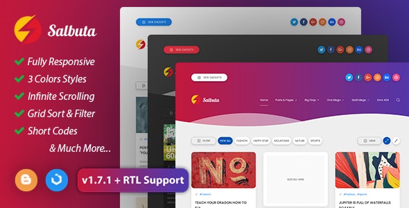 Salbuta Blog  Personal Responsive Blogger Theme