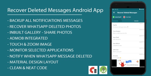 Recover Deleted Messages Android App with Admob Integration