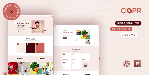 Copr – One Page Personal Portfolio, CV and Resume WordPress Theme