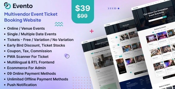 Evento – Multivendor Event Ticket Booking Website 2.0