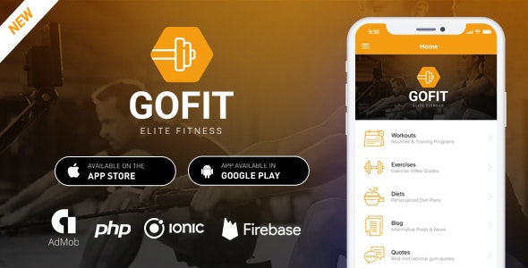 GoFit – Complete Ionic Fitness App + Backend