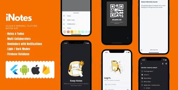 iNotes – Keep Notes and To-Dos app With Firebase, plus a Clean & Minimal UI