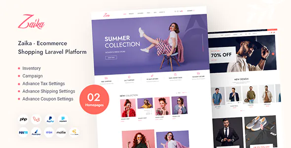 Zaika eCommerce CMS – Laravel eCommerce Shopping Platform 2.1.0