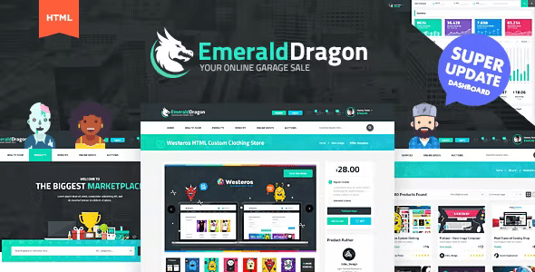 Emerald Dragon Digital Marketplace HTML Multipurpose Template