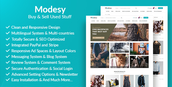 Modesy – Marketplace & Classified Ads Script 2.5.1 + Demo Data