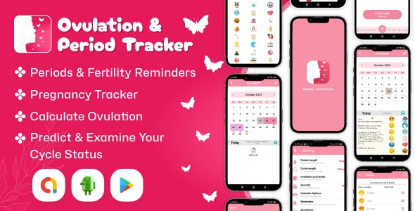 Ovulation – Period Tracker – Period Calendar – Cycle Tracker – Fertility Tracker Diary