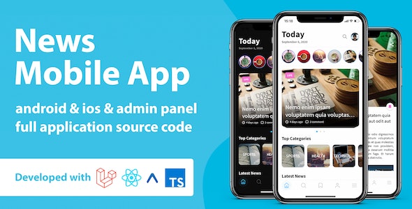 News Mobile Application with Admin Panel | React Native  PHP Laravel