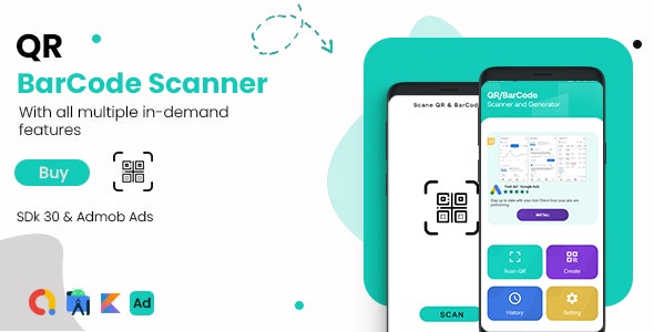 QR Scanner & Generater+ BarCode Scanner – Android App with – Admob Ads