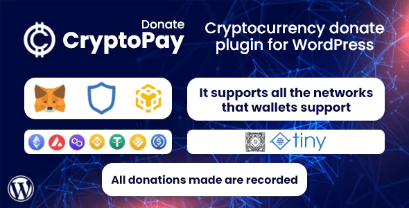 CryptoPay Donate – Cryptocurrency donate plugin for WordPress 1.3.1