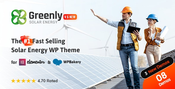 Greenly – Ecology & Solar Energy WordPress Theme 7.1