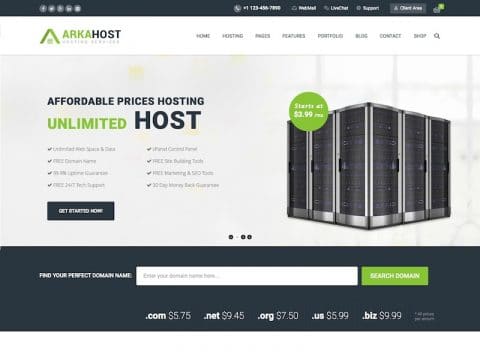 ArkaHost – WHMCS WordPress Theme | Hosting