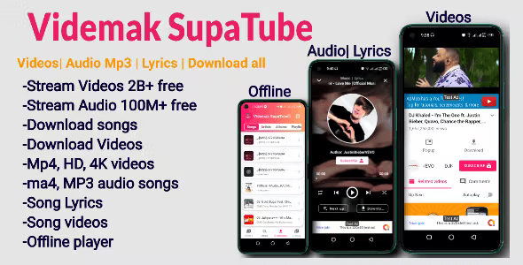 Videmak SupaTube | All in one; Videos, Audio, Lyrics, Stream and Download 1.0.2