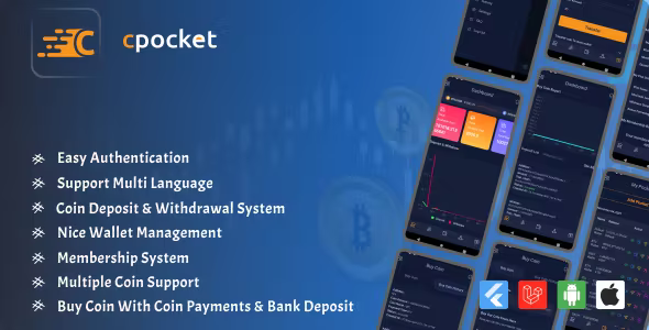 Cpocket – CryptoCurrency Wallet Flutter App 1.6