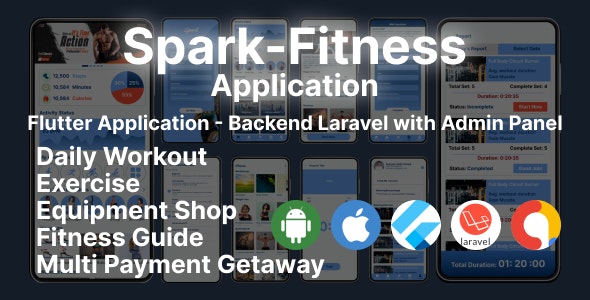 Spark | Fitness  Shop App with Laravel Backend