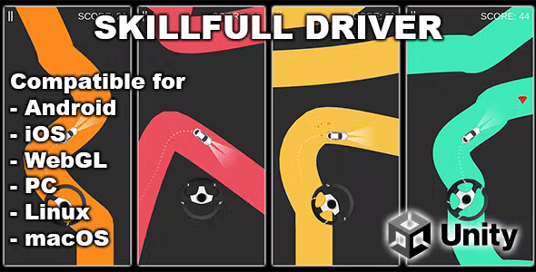 Skillful Driver (Unity Game With AdMob Ads) – 2D Road Racer – Endless car driving game