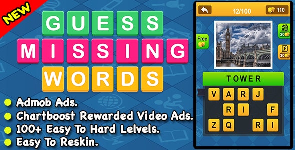 Guess Missing Word + Best Android Word Trivia Puzzle Game