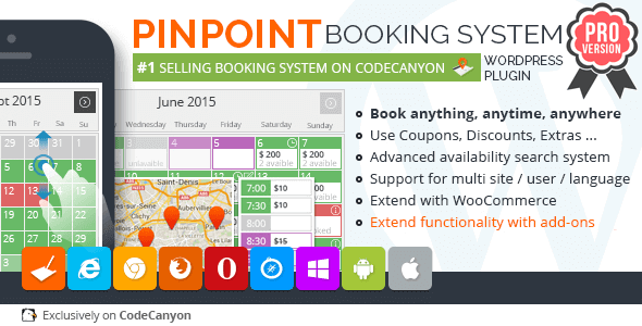 Pinpoint Booking System PRO – Book Everything with WordPress