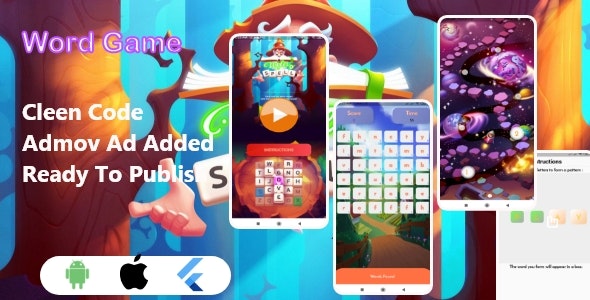 Flutter Word Game With Admob Ad | Android & Ios