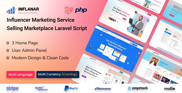 Inflanar – Influencer Marketing Service Selling Marketplace Laravel Script 3.1.0