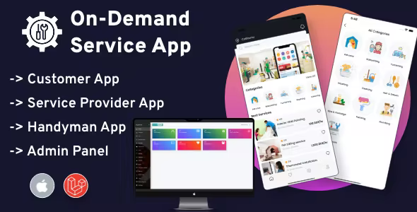 Handy service – On-Demand Home Services, Business Listing, Handyman Booking iOS App with Admin Panel