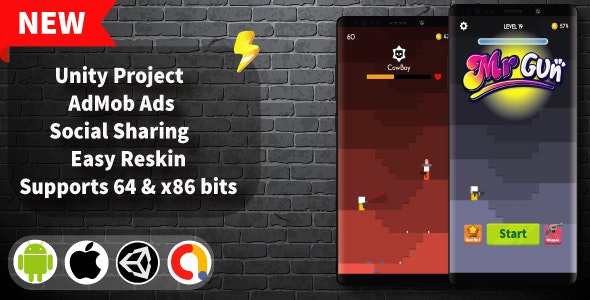 Mr ShotGun – Unity Game Template + Admob