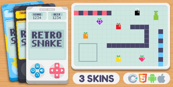 Retro Snake – HTML5 Game, Construct 3