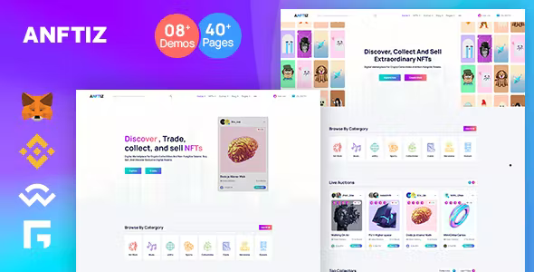 Anftiz – NFT Marketplace and Landing page Template