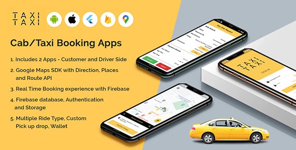 Taxi Taxi – Flutter Cab/Taxi Booking Apps