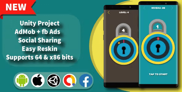 Unlock it – Unity Game Template + Admob + Facebook Ads