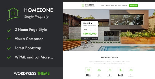 HOME ZONE – Single Property Real Estate WordPress Theme